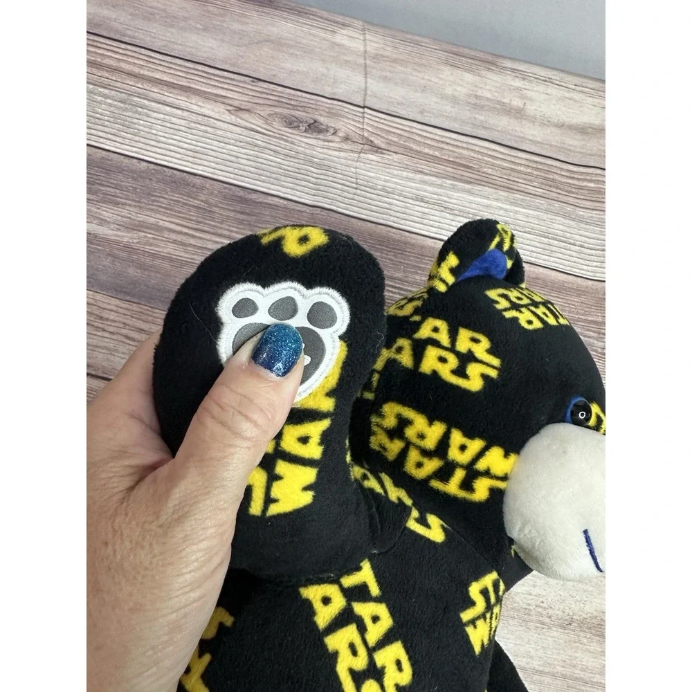Build A Bear Star Wars Logo‎ Teddy Black Yellow Blue Plush 2016. Plays theme.
